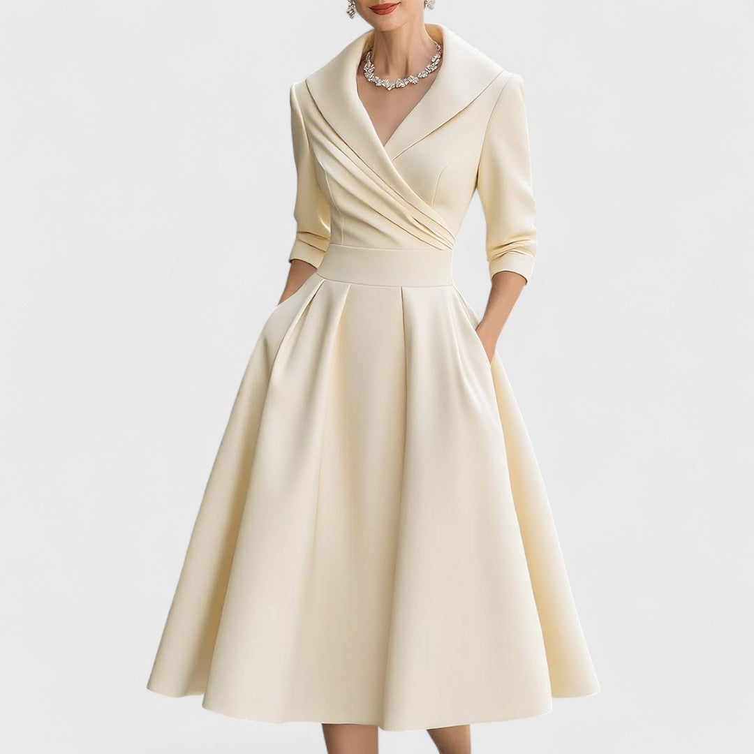 Vivienne | Damen Zeitloses Wickel Midikleid