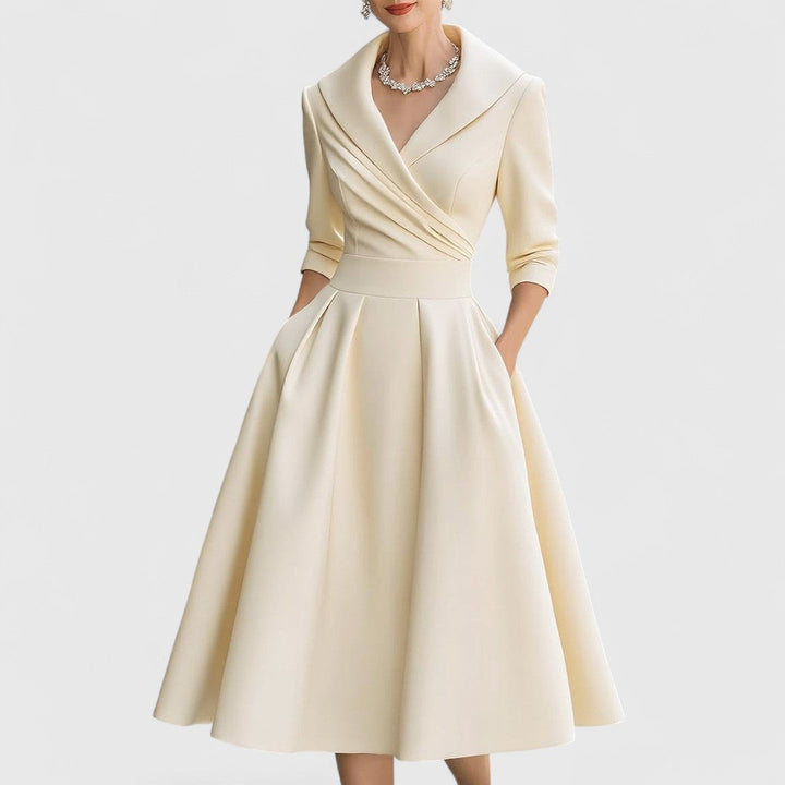 Vivienne | Damen Zeitloses Wickel Midikleid