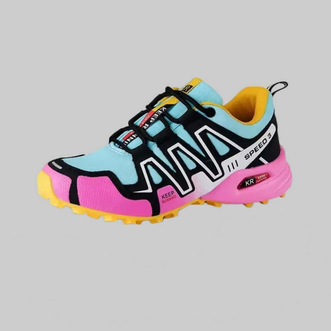 Wanderschuhe Damen mit Gepolstertem Fußbett und Mehrfarbigem Design