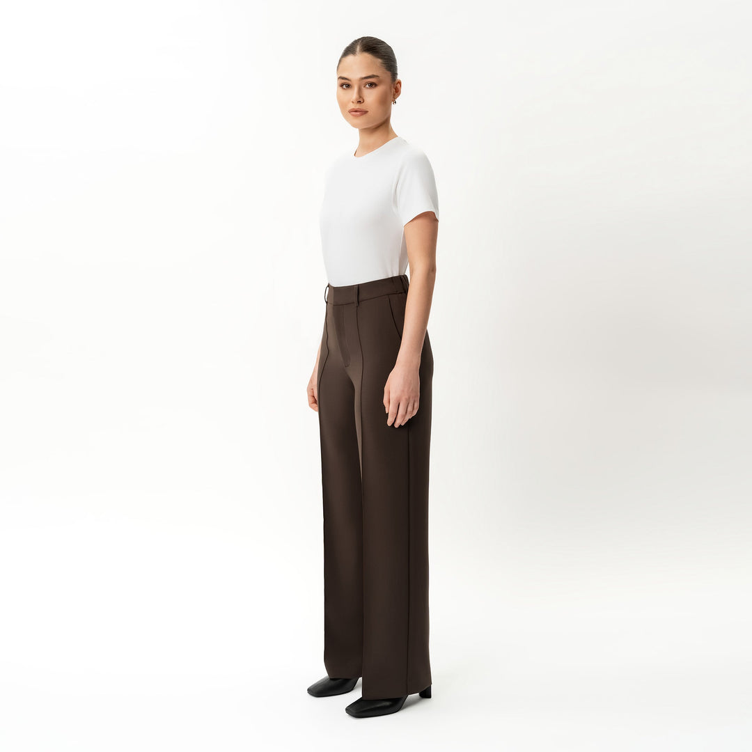 Wiebke Stoffhose Dunkelbraun