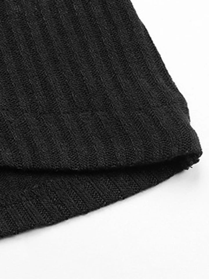 Wiebke | Damen Strick-Top mit Rollkragen und asymmetrischer Knopfleiste
