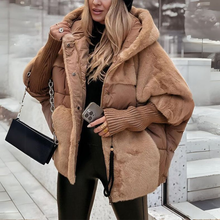 Winterjacke Damen mit Kapuze und Puffer-Steppung