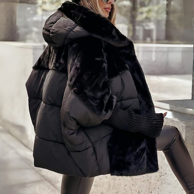 Winterjacke Damen mit Kapuze und Puffer-Steppung