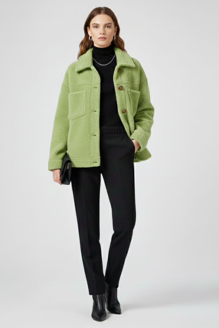 Winterjacke Damen mit Knopfleiste und Großen Taschen