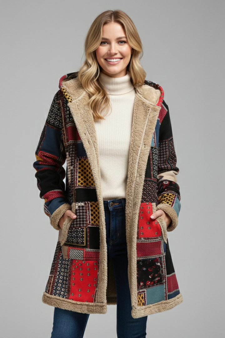 Wintermantel Damen mit Kapuze und Reißverschluss