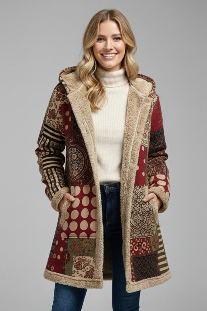 Wintermantel Damen mit Kapuze und Reißverschluss