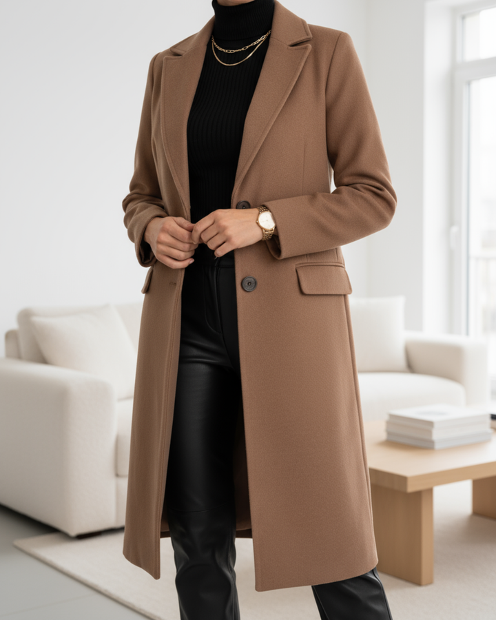 Wintermantel Damen mit Knopfleiste und Klassischem Schnitt