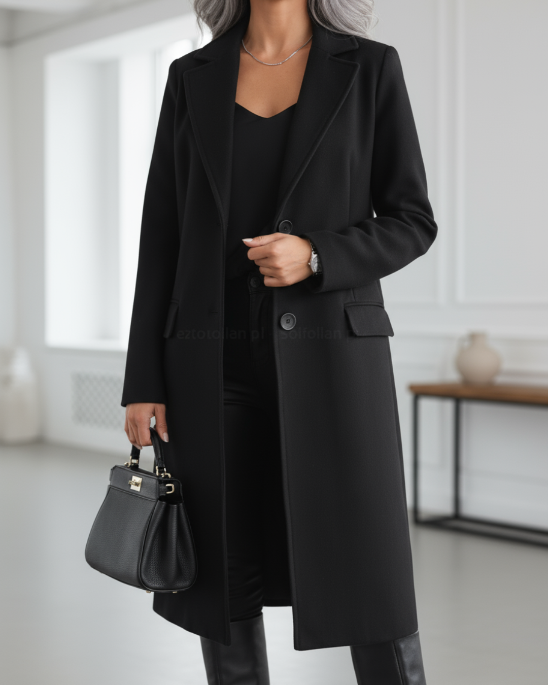 Wintermantel Damen mit Knopfleiste und Klassischem Schnitt