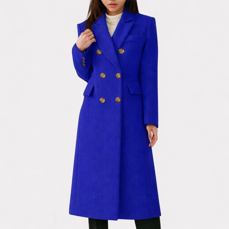 Wintermantel Damen mit Pattentaschen und Knopfleiste