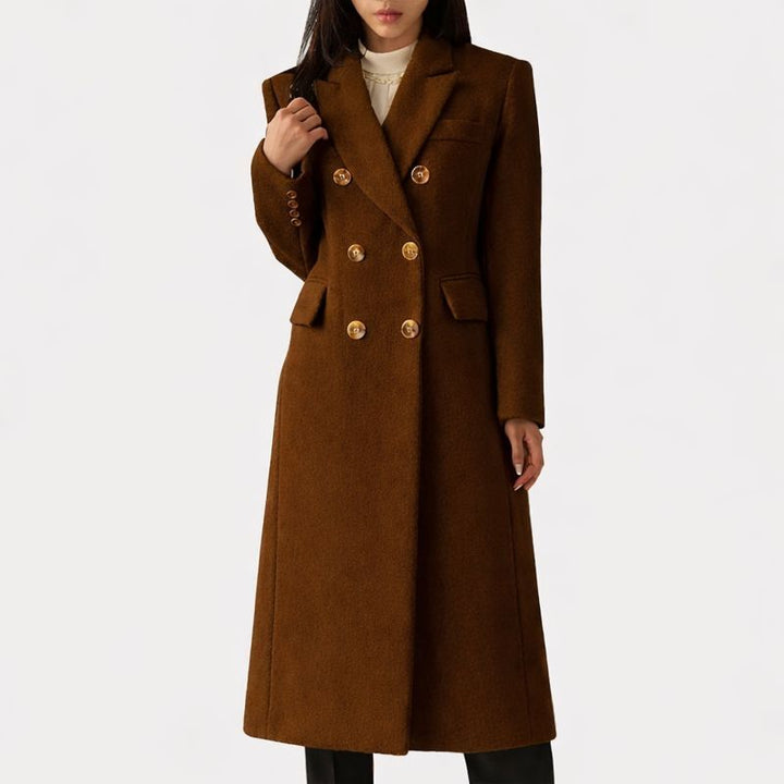 Wintermantel Damen mit Pattentaschen und Knopfleiste
