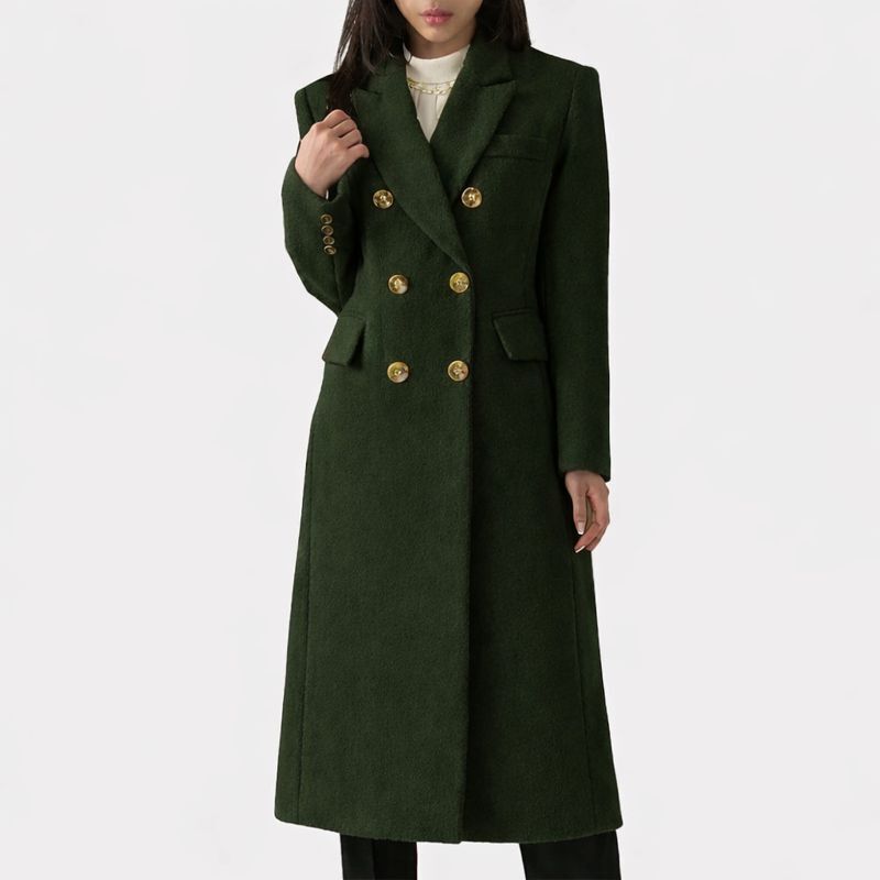 Wintermantel Damen mit Pattentaschen und Knopfleiste