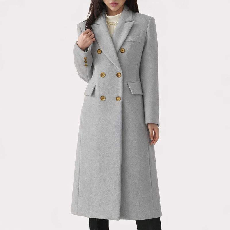 Wintermantel Damen mit Pattentaschen und Knopfleiste
