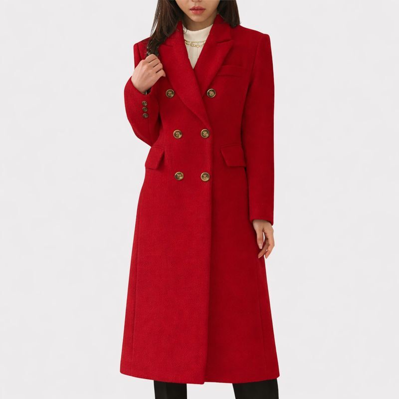 Wintermantel Damen mit Pattentaschen und Knopfleiste