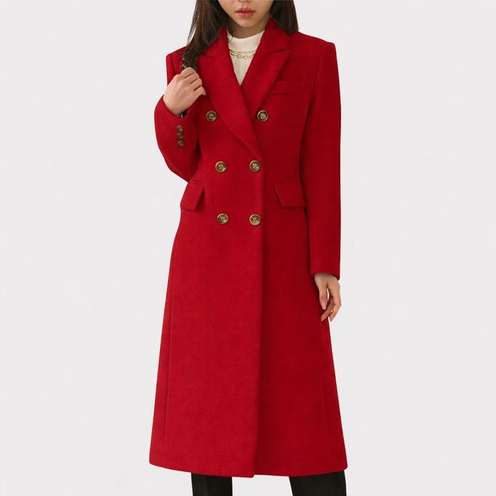 Wintermantel Damen mit Pattentaschen und Knopfleiste