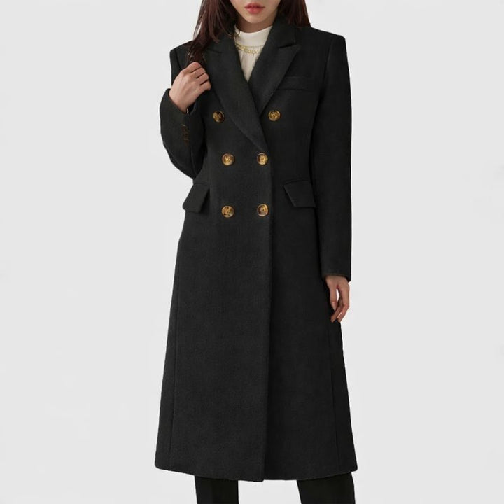 Wintermantel Damen mit Pattentaschen und Knopfleiste