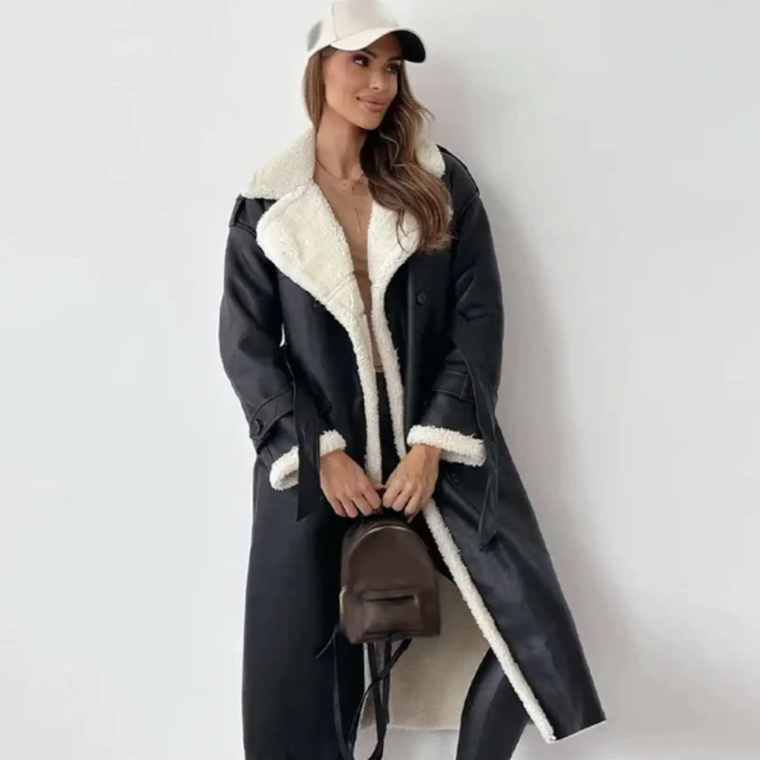 Wintermantel Damen mit Stehkragen und Langem Schnitt