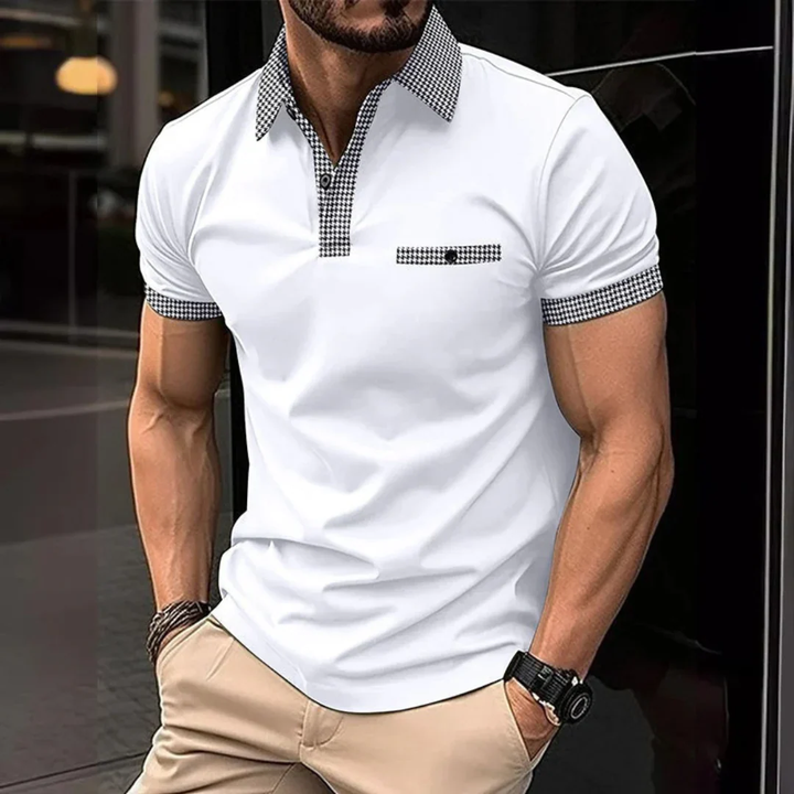 Yannik | Herren Kariertes Poloshirt mit Taschen