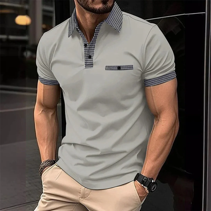 Yannik | Herren Kariertes Poloshirt mit Taschen
