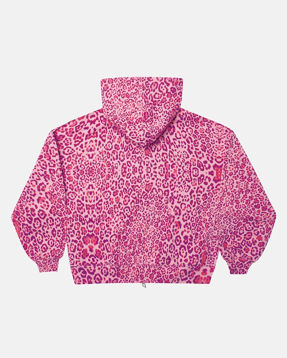 Ylvi Damen Boxy Zip-Hoodie mit Leopardenmuster und Kängurutasche