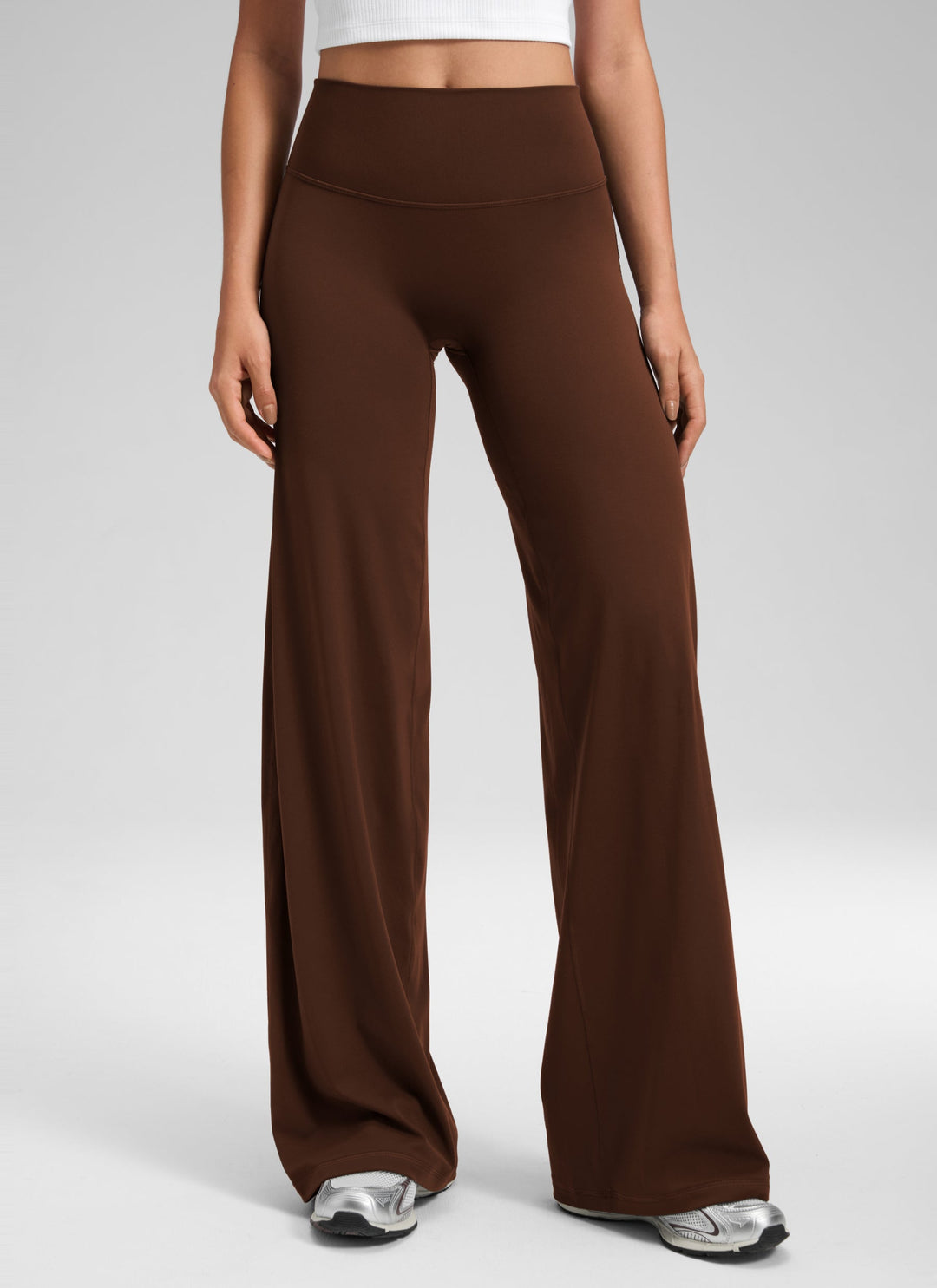 Ylvi Damen Hose mit hohem Bund, geradem Bein und glatter Front