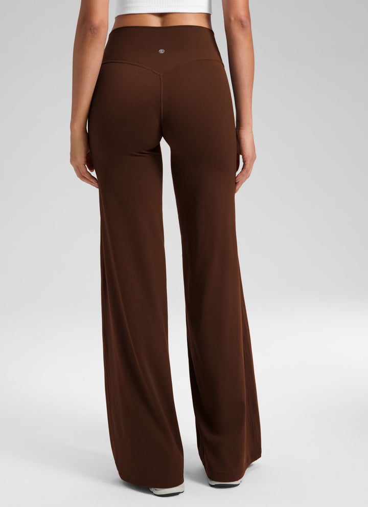 Ylvi Damen Hose mit hohem Bund, geradem Bein und glatter Front