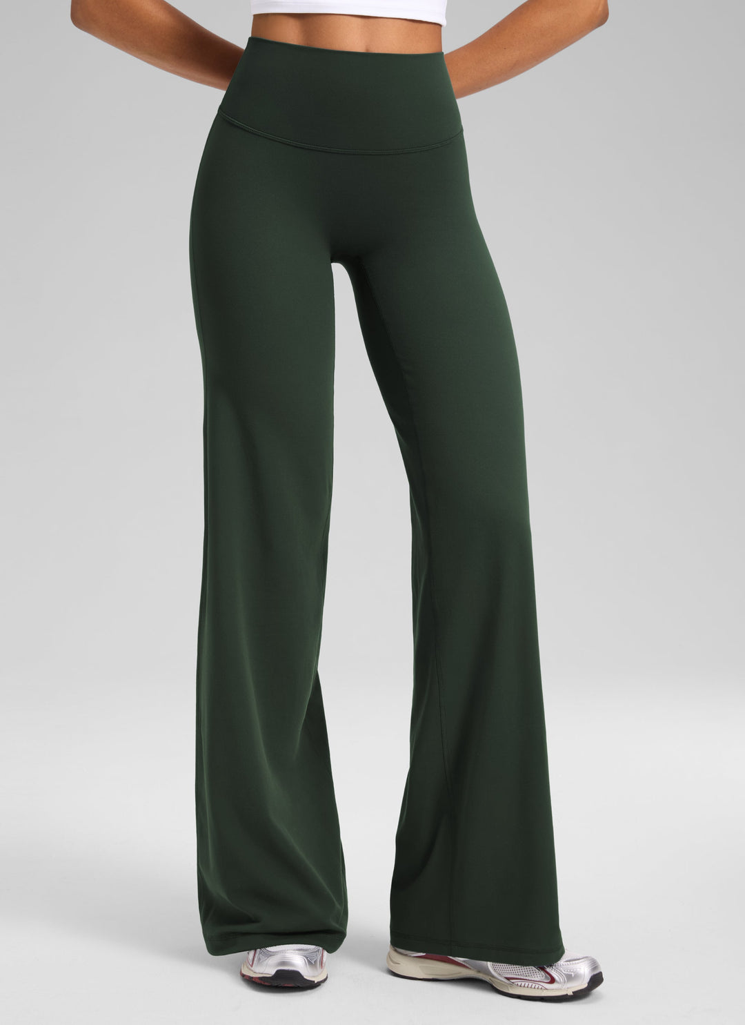 Ylvi Damen Hose mit hohem Bund, geradem Bein und glatter Front