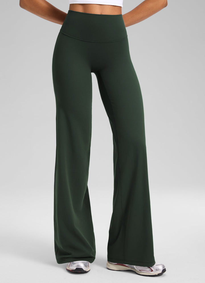 Ylvi Damen Hose mit hohem Bund, geradem Bein und glatter Front