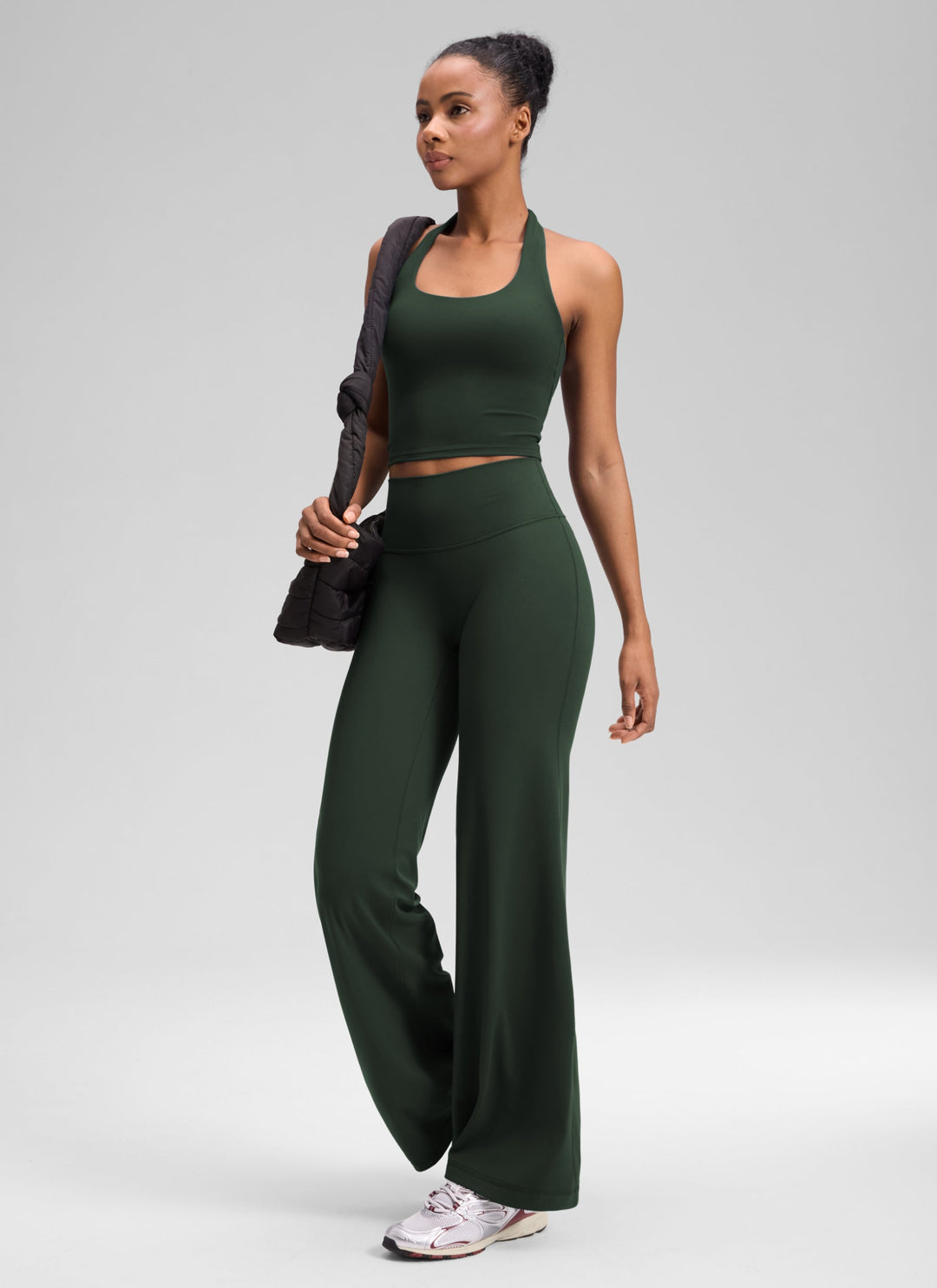 Ylvi Damen Hose mit hohem Bund, geradem Bein und glatter Front