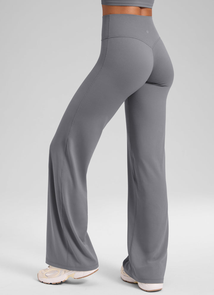 Ylvi Damen Hose mit hohem Bund, geradem Bein und glatter Front