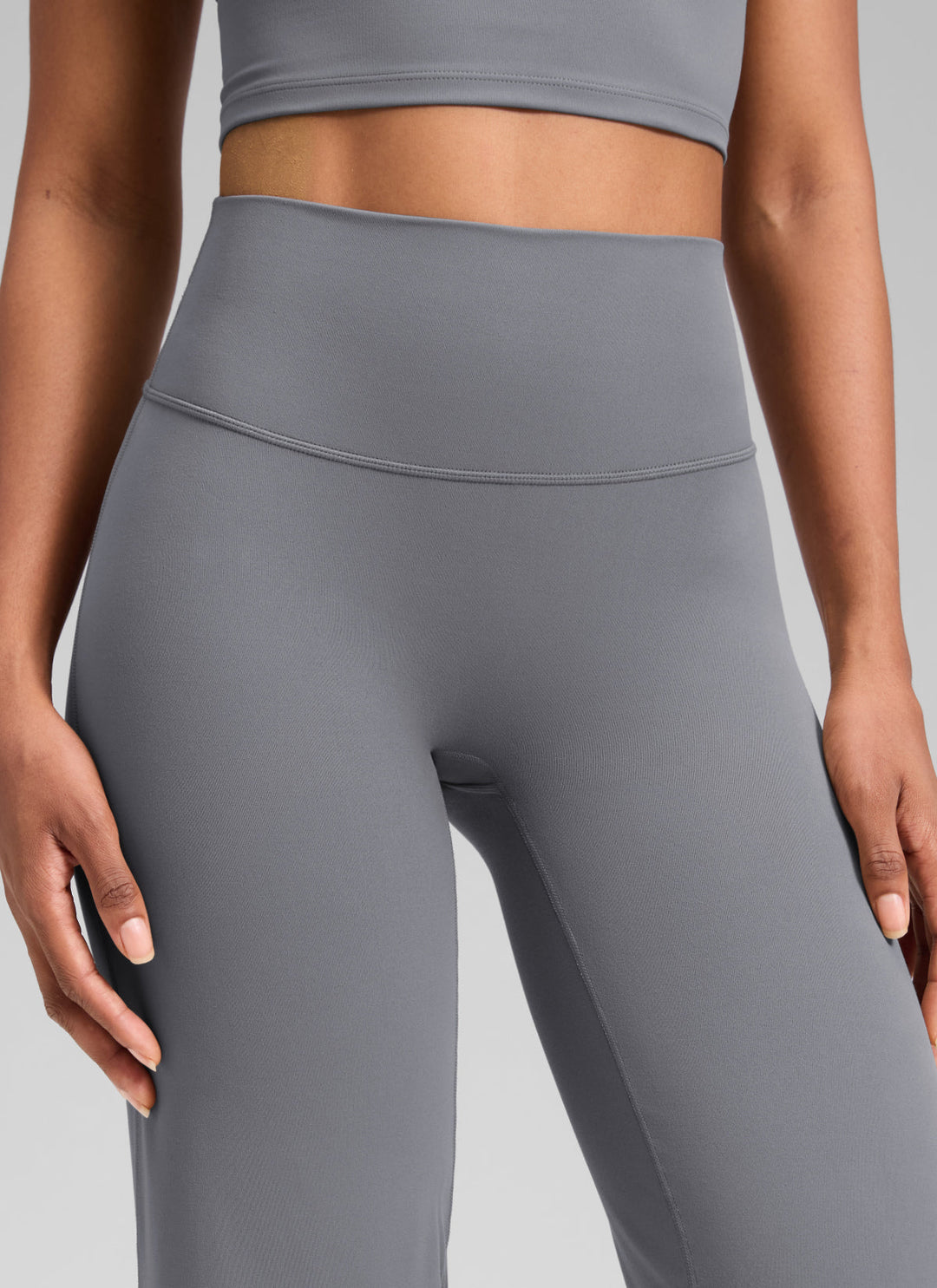 Ylvi Damen Hose mit hohem Bund, geradem Bein und glatter Front