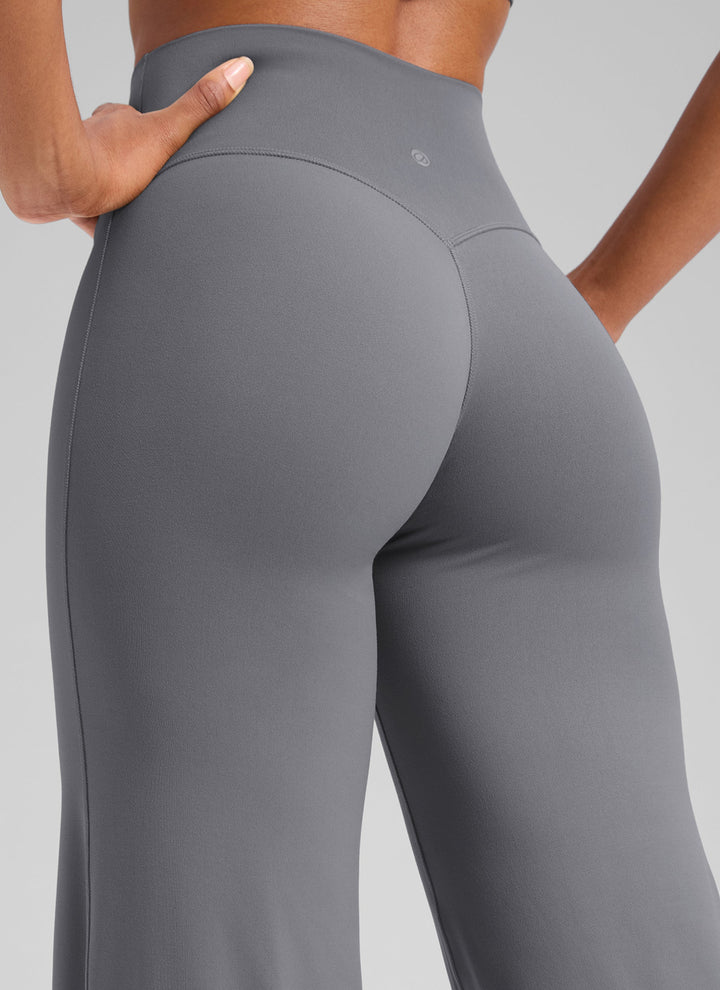 Ylvi Damen Hose mit hohem Bund, geradem Bein und glatter Front
