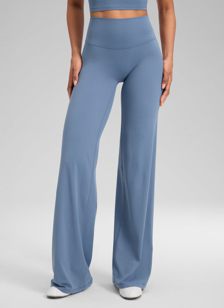 Ylvi Damen Hose mit hohem Bund, geradem Bein und glatter Front