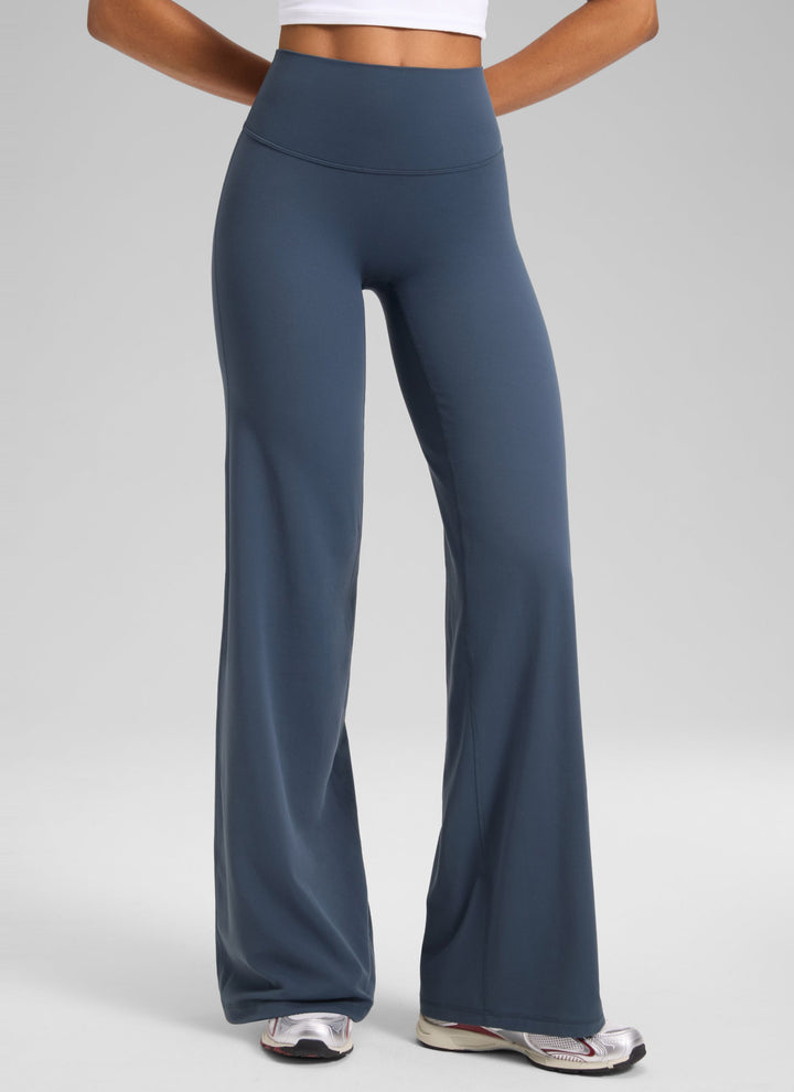 Ylvi Damen Hose mit hohem Bund, geradem Bein und glatter Front