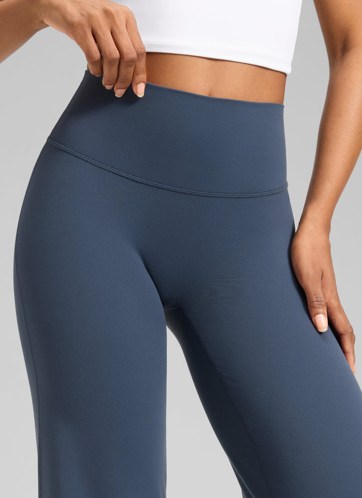 Ylvi Damen Hose mit hohem Bund, geradem Bein und glatter Front
