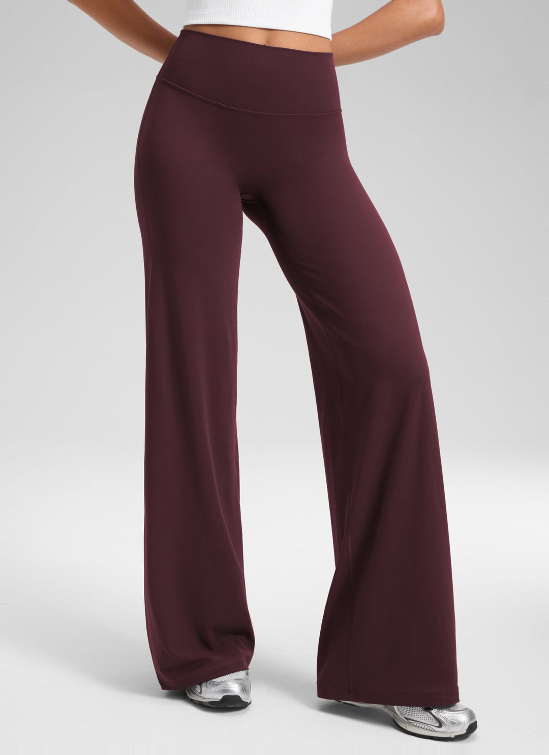 Ylvi Damen Hose mit hohem Bund, geradem Bein und glatter Front