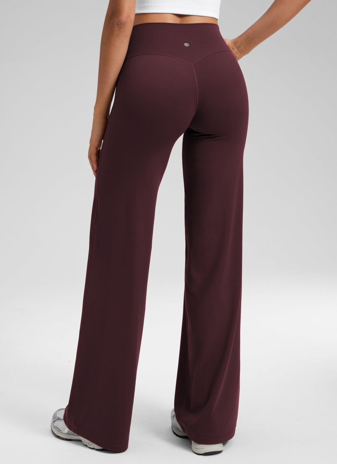 Ylvi Damen Hose mit hohem Bund, geradem Bein und glatter Front