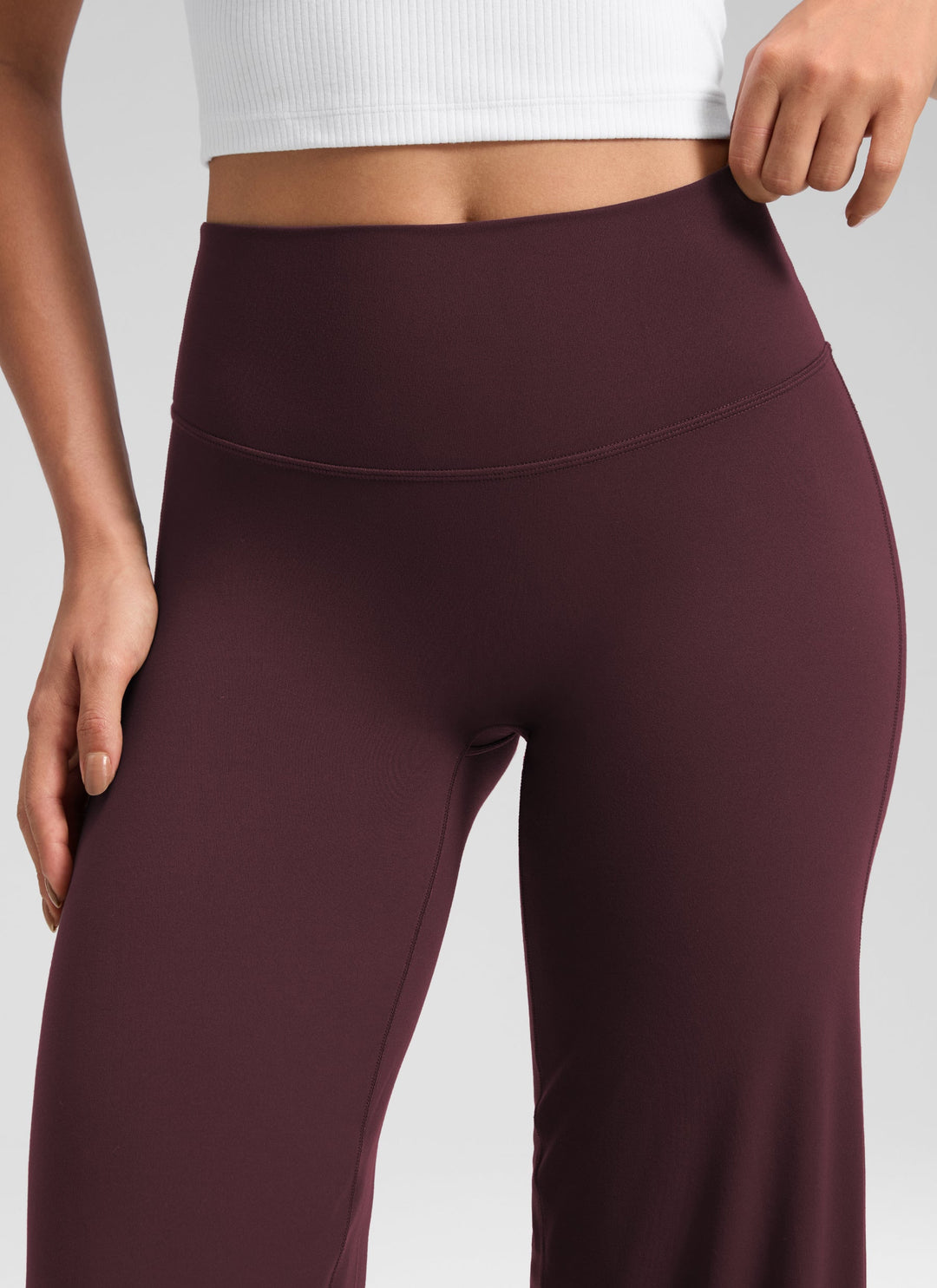 Ylvi Damen Hose mit hohem Bund, geradem Bein und glatter Front