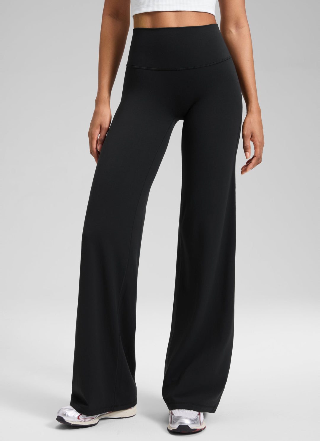 Ylvi Damen Hose mit hohem Bund, geradem Bein und glatter Front