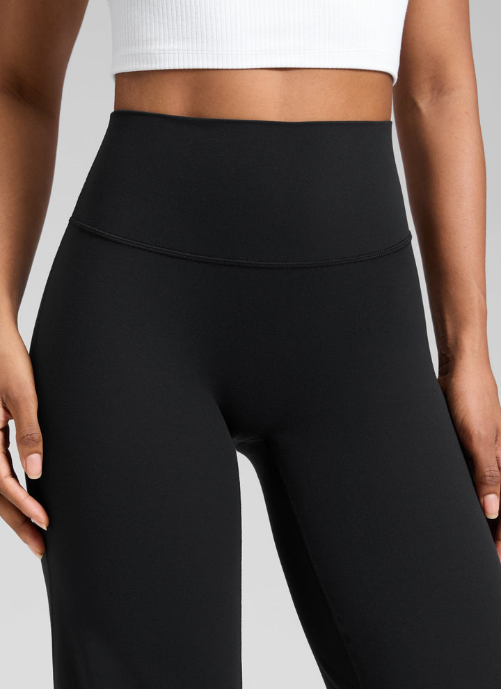 Ylvi Damen Hose mit hohem Bund, geradem Bein und glatter Front
