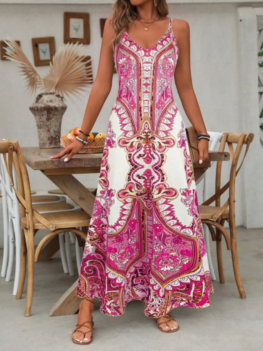 Zara | Damen Mandala Boho Maxikleid
