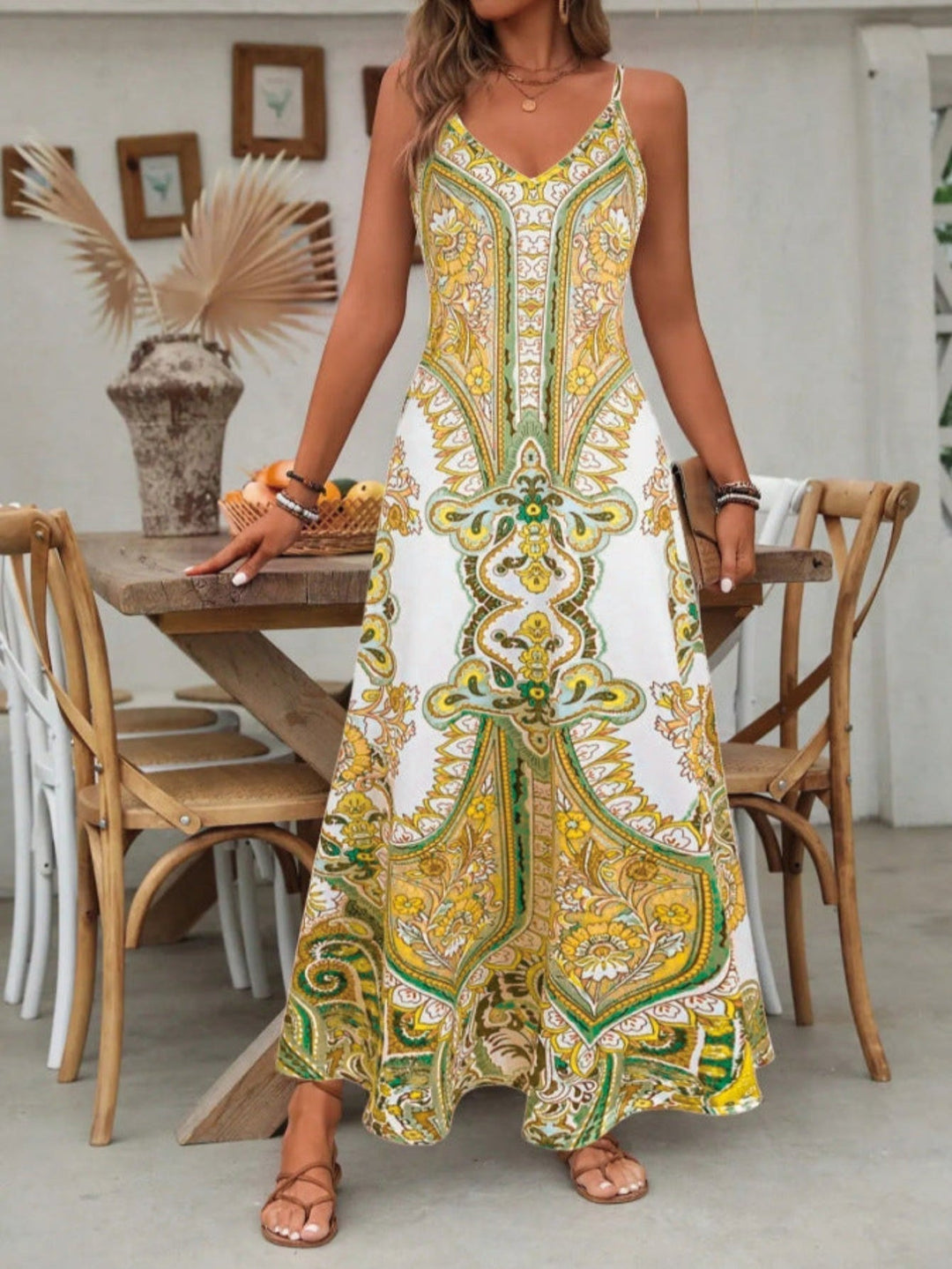 Zara | Damen Mandala Boho Maxikleid