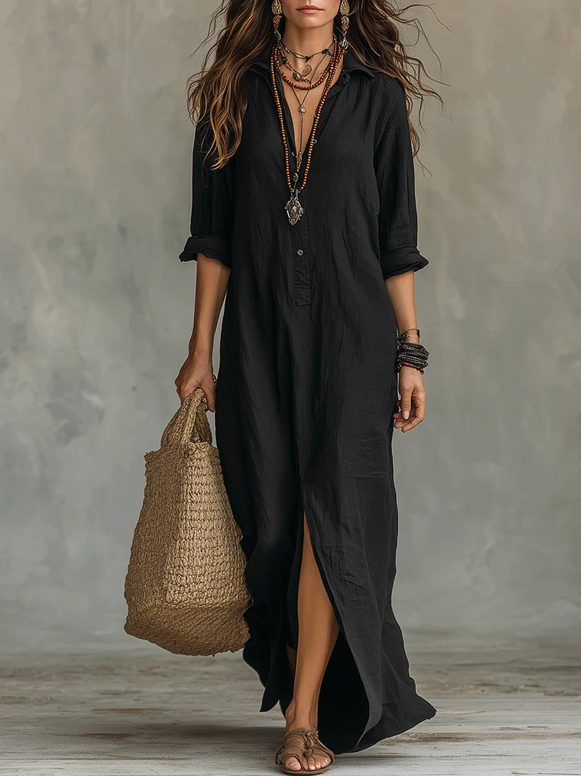 Zoe | Damen Locker Fließendes Maxikleid