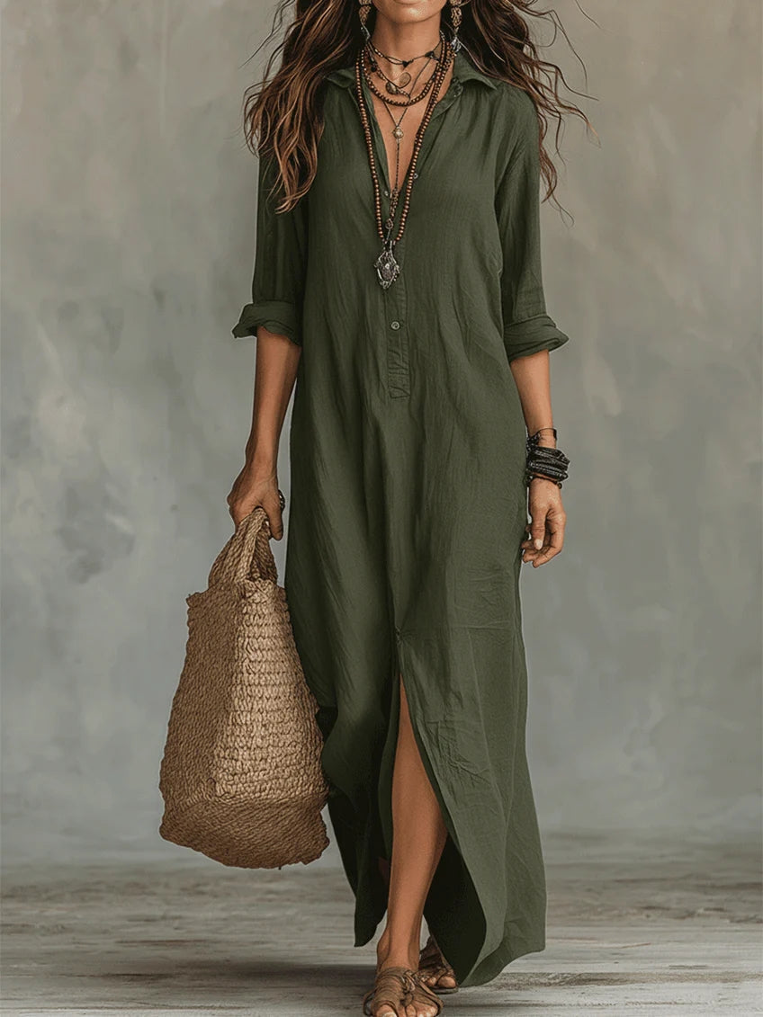 Zoe | Damen Locker Fließendes Maxikleid